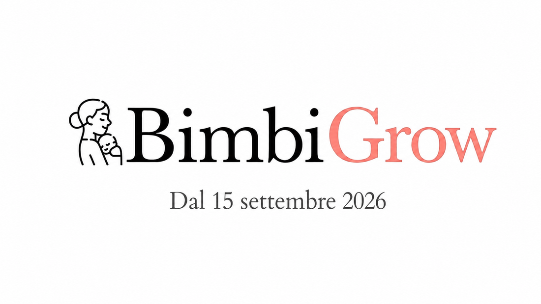 Logo BimbiGrow con la scritta Consigli da esperti per genitori, dal 15 settembre 2026
