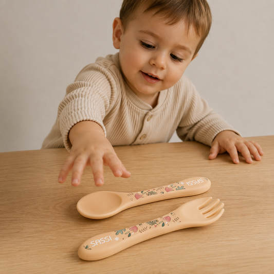 Set posate in silicone Bradipo Gnawy – Sassi Junior