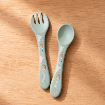 Set posate in silicone Orsetto Munchy – Sassi Junior