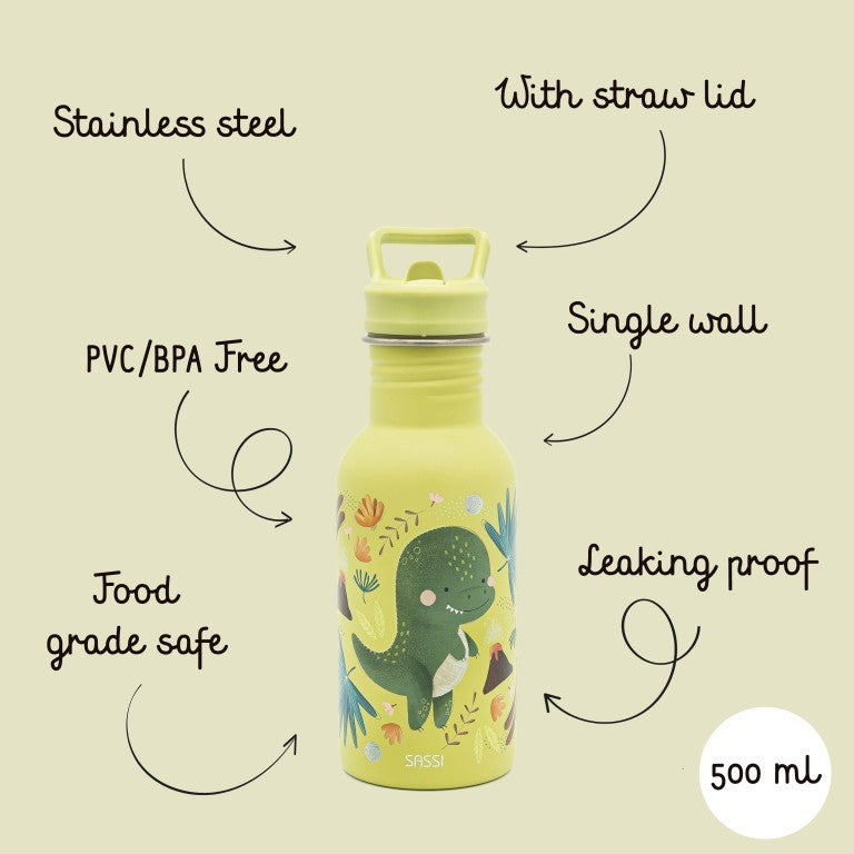 Borraccia in acciaio inox Dinosauro Cracky 500 ml – Sassi Junior