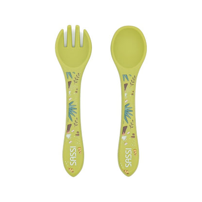 Set posate in silicone Dinosauro Cracky – Sassi Junior