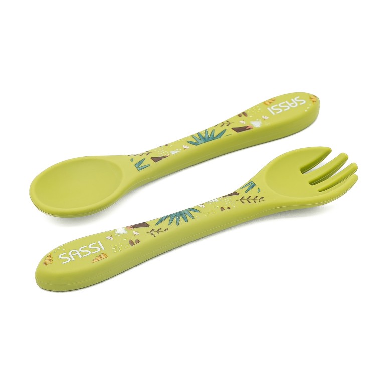 Set posate in silicone Dinosauro Cracky – Sassi Junior