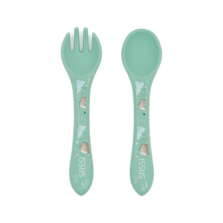 Set posate in silicone Orsetto Munchy – Sassi Junior
