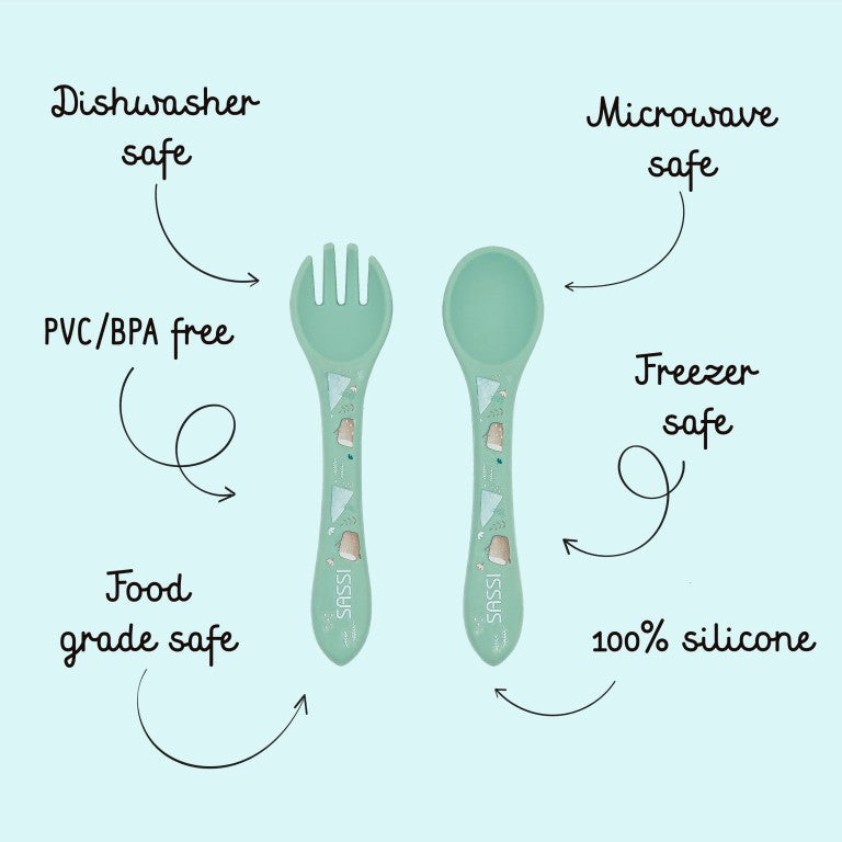 Set posate in silicone Orsetto Munchy – Sassi Junior